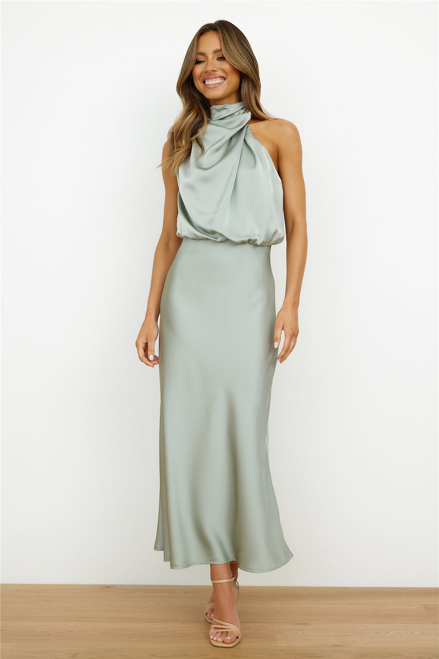 Carlina | Halter Neck Satin Dress