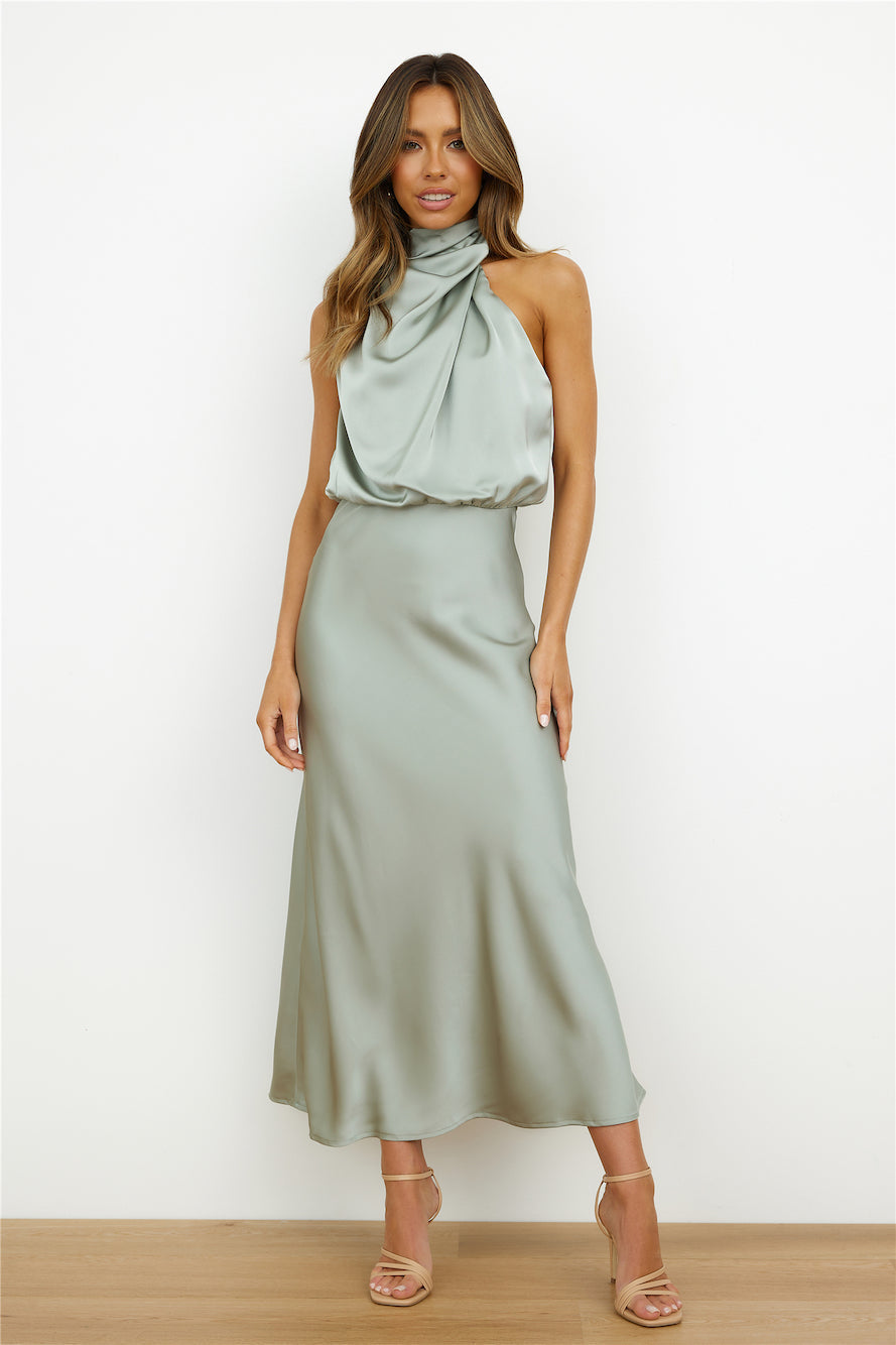 Carlina | Halter Neck Satin Dress