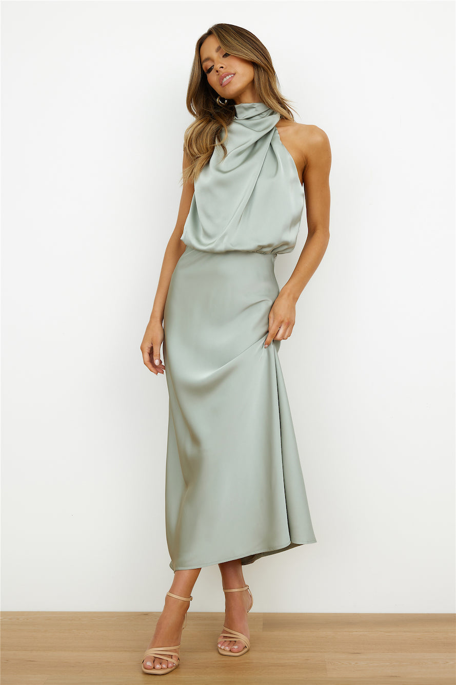 Carlina | Halter Neck Satin Dress