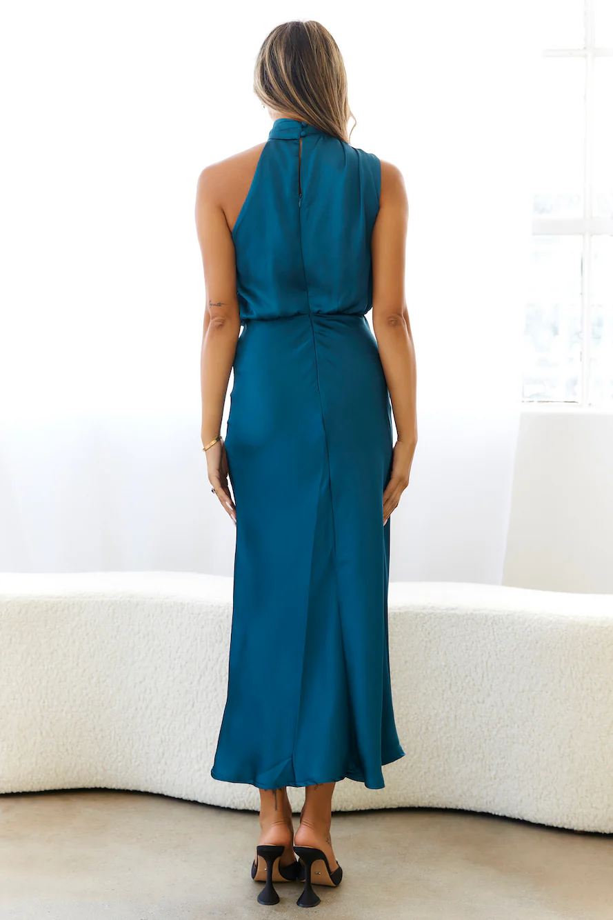 Carlina | Halter Neck Satin Dress
