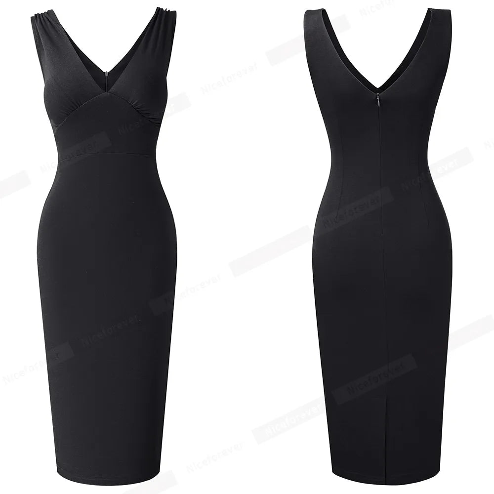 Emily | Seductive Fitted Deep V-Neck Dress