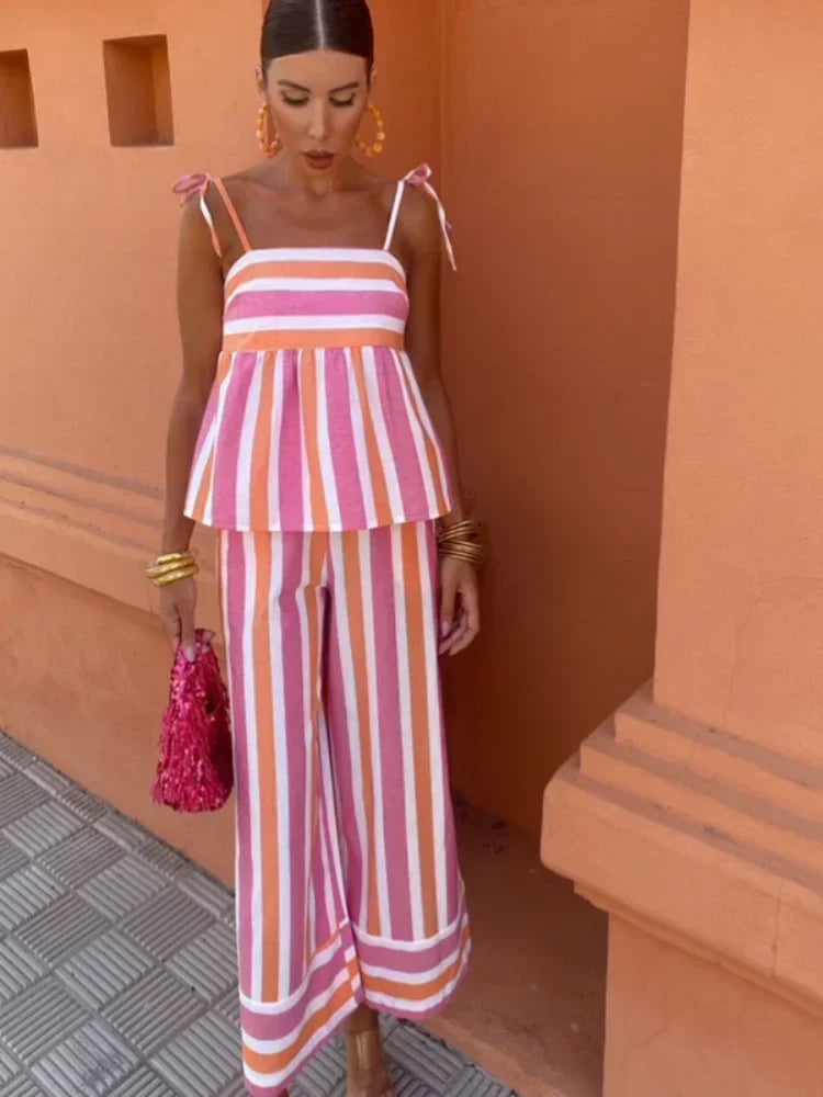 Hanne | Summer Printed Trousers Set