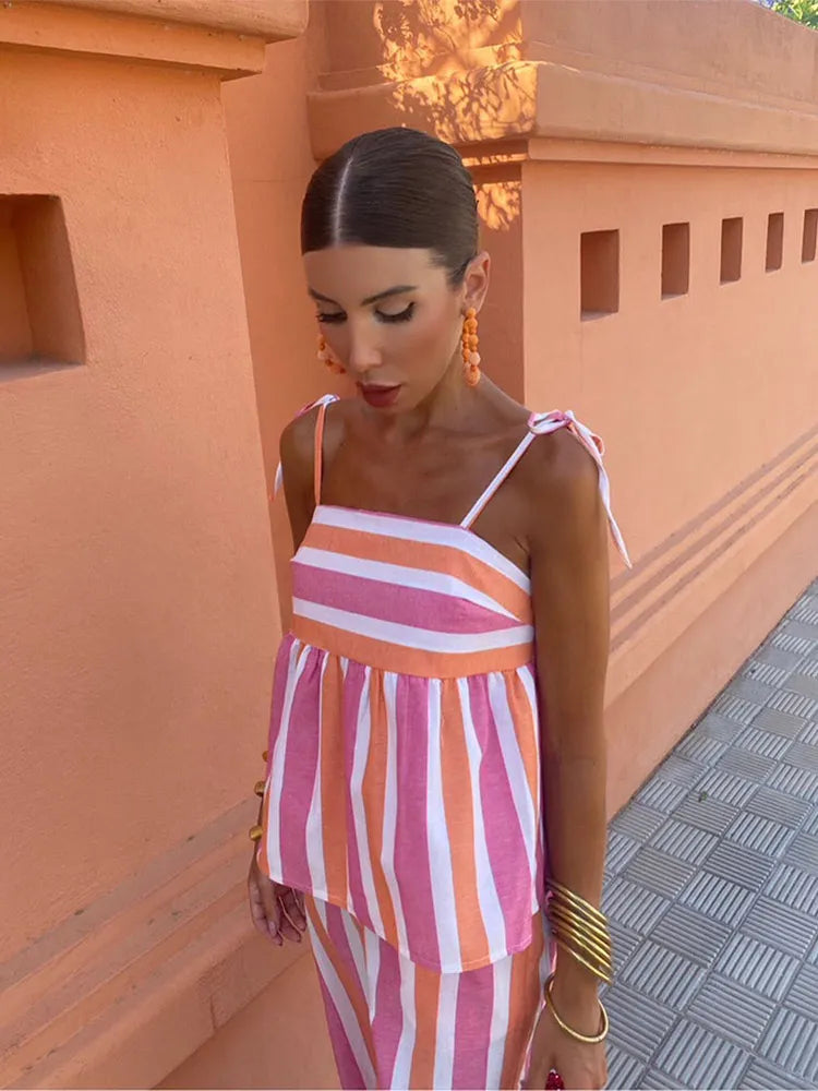 Hanne | Summer Printed Trousers Set