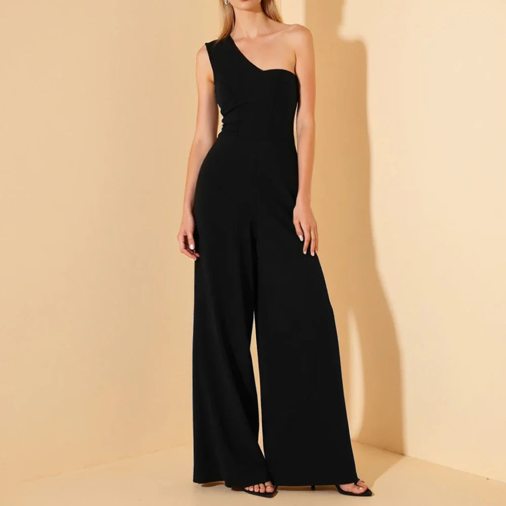 Michelle | Elegant Asymmetric Neckline Jumpsuit