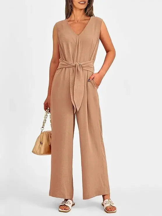 Charmaine | Light Waist-Tie Jumpsuit