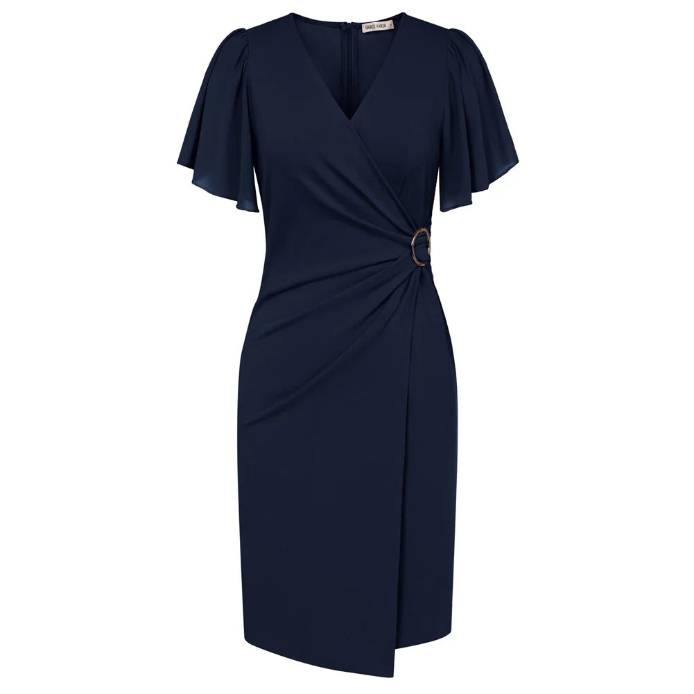 Sophie | Elegant Beige Wrap Dress