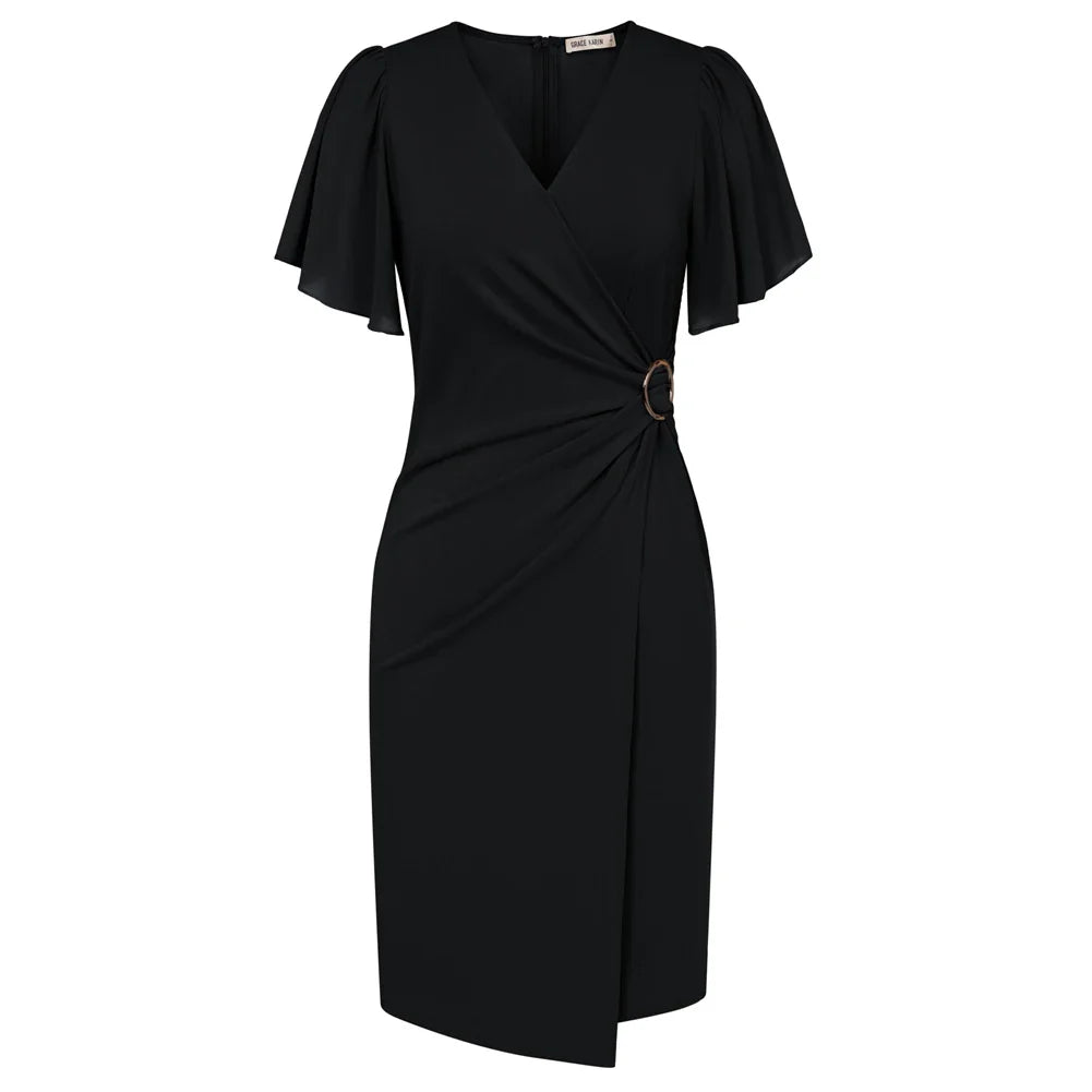 Sophie | Elegant Beige Wrap Dress