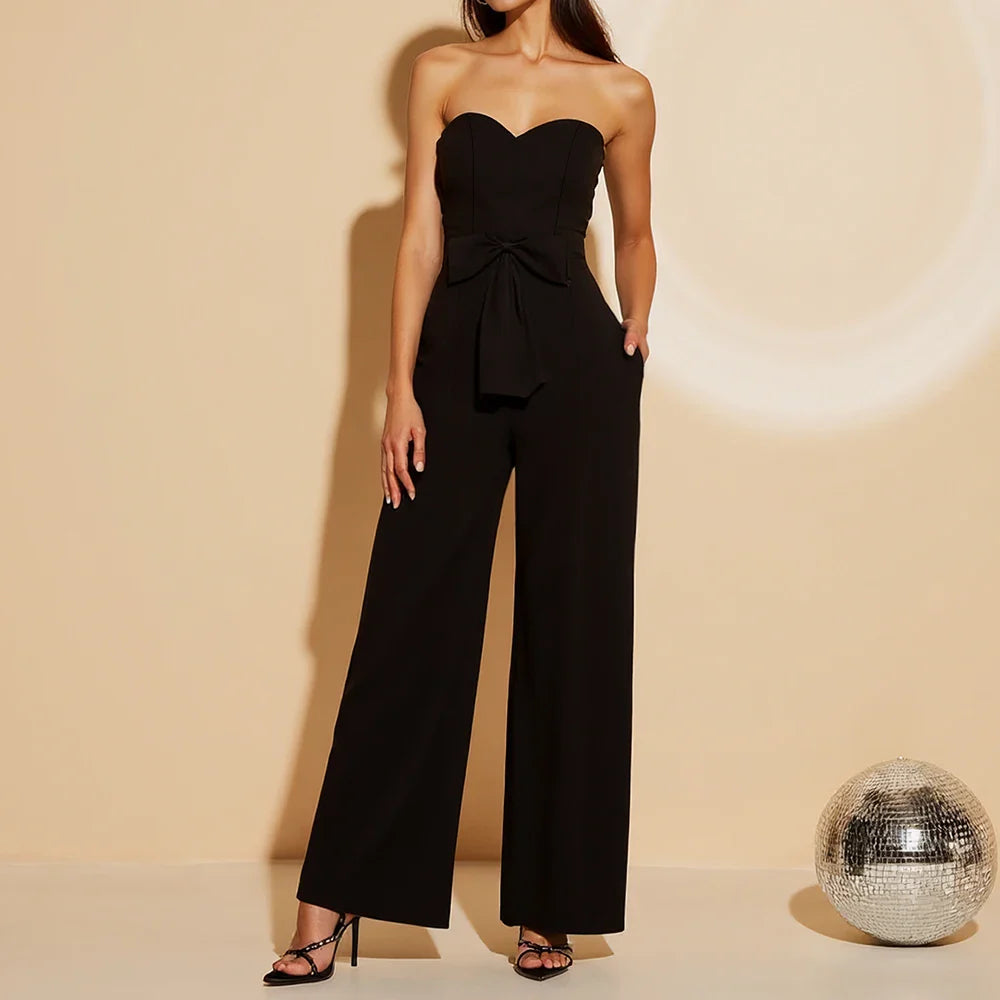 Valerie | Strapless Jumpsuit with Bow