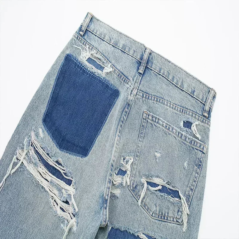 Orchard Atelier | Patchwork Destroyed Jeans