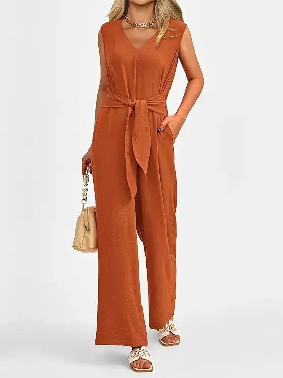 Charmaine | Light Waist-Tie Jumpsuit