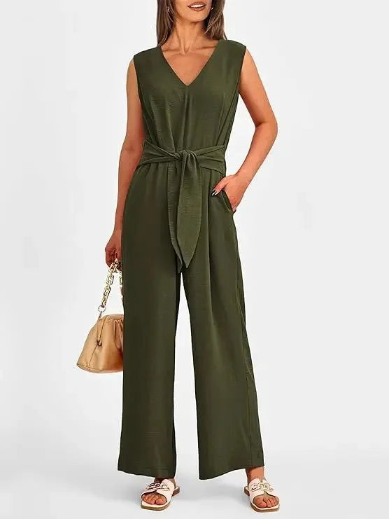 Charmaine | Light Waist-Tie Jumpsuit