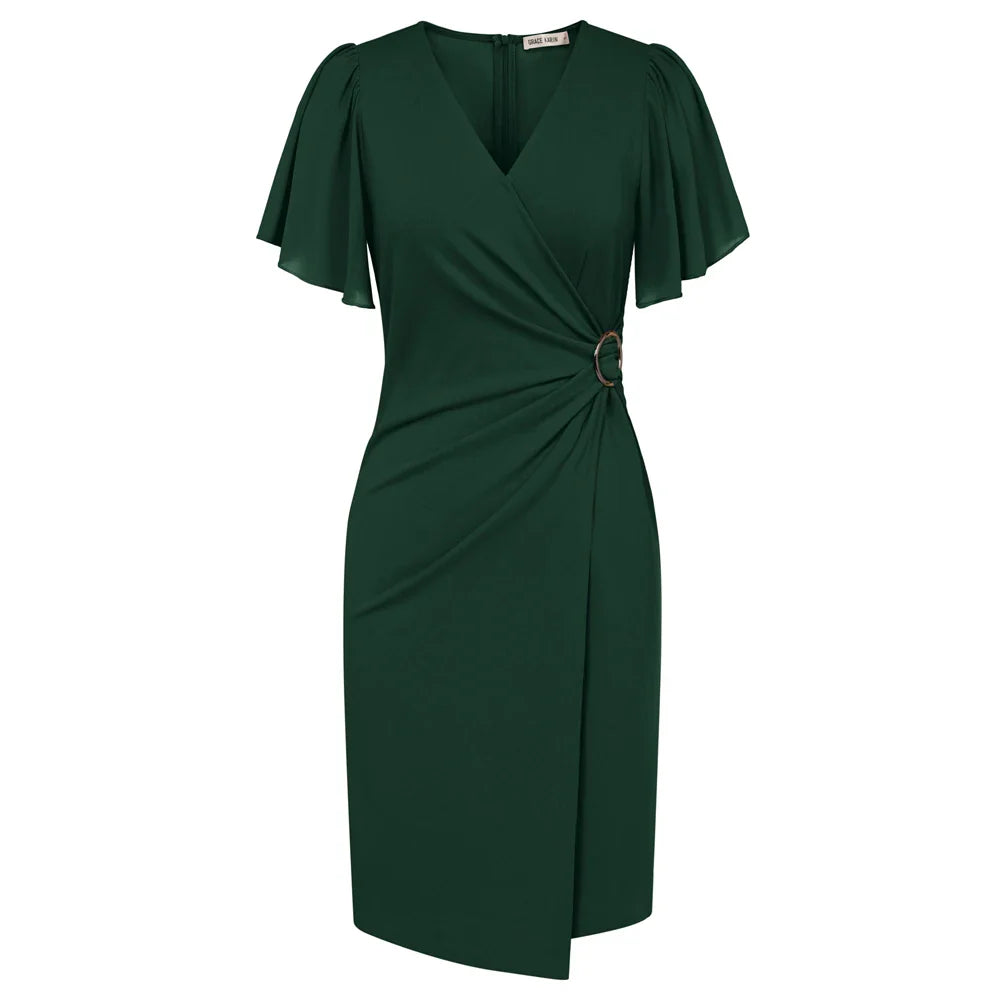 Sophie | Elegant Beige Wrap Dress