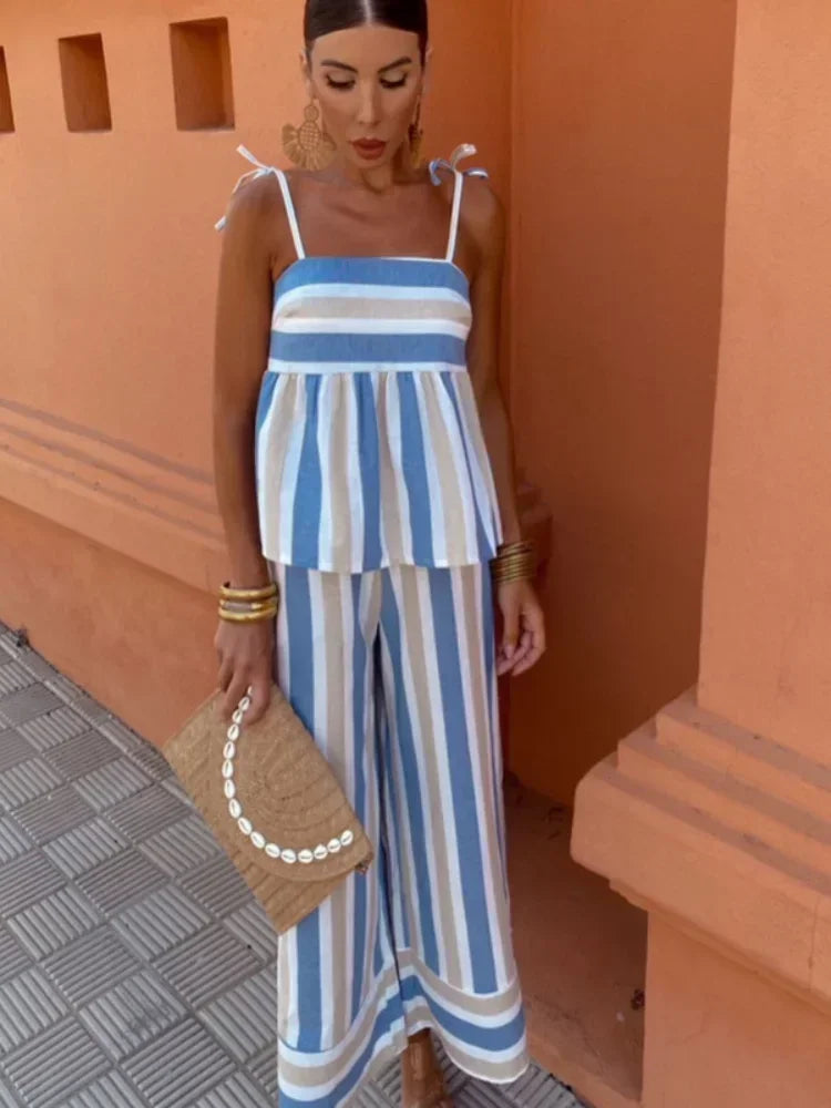 Hanne | Summer Printed Trousers Set