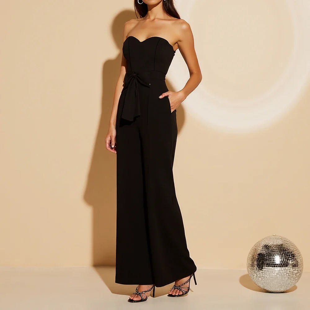 Valerie | Strapless Jumpsuit with Bow