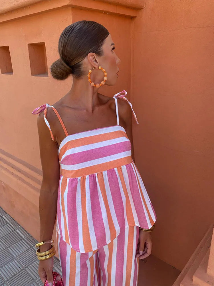 Hanne | Summer Printed Trousers Set