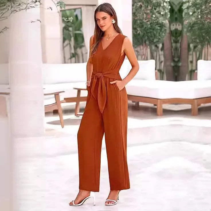 Charmaine | Light Waist-Tie Jumpsuit