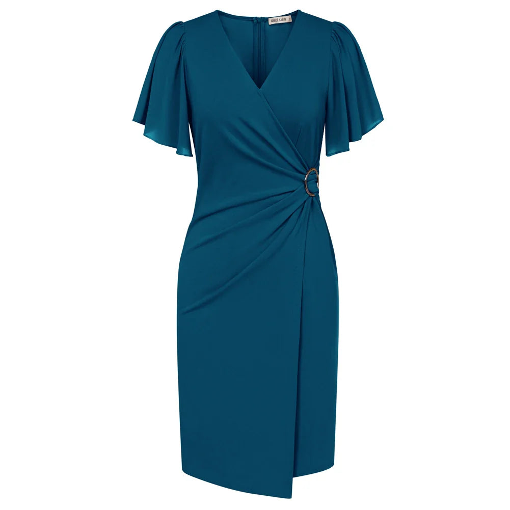 Sophie | Elegant Beige Wrap Dress