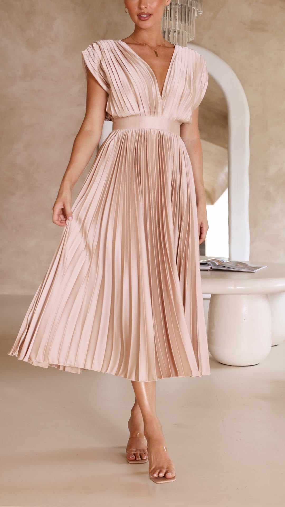 Alexis | Elegant Pleated Dress