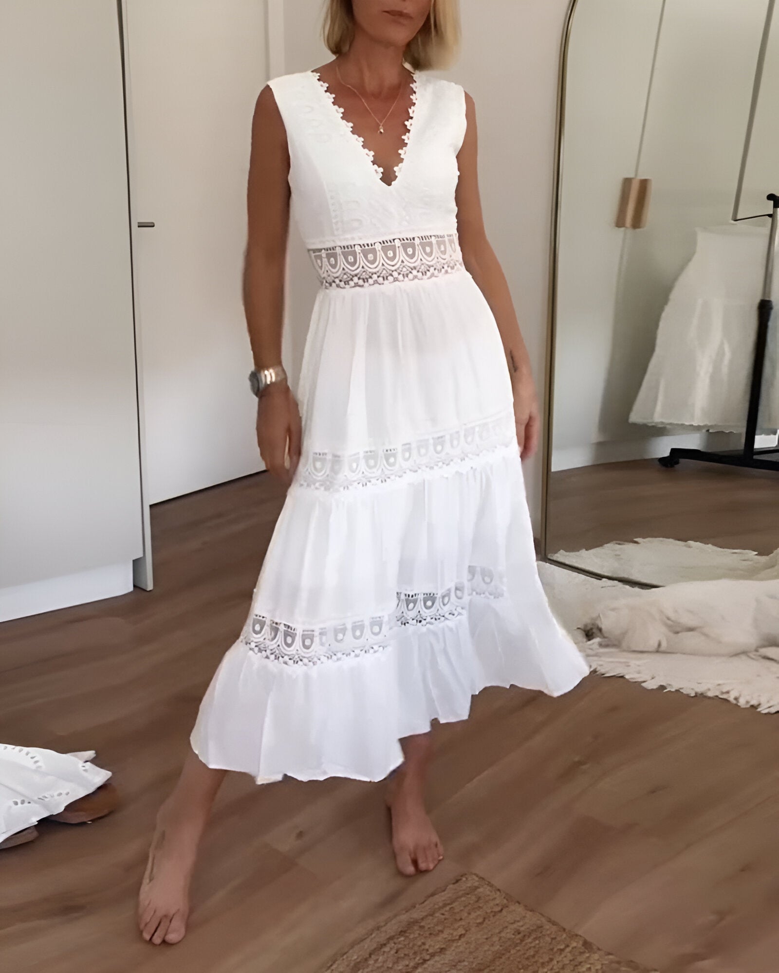 Elena | Lace Sleeveless Dress